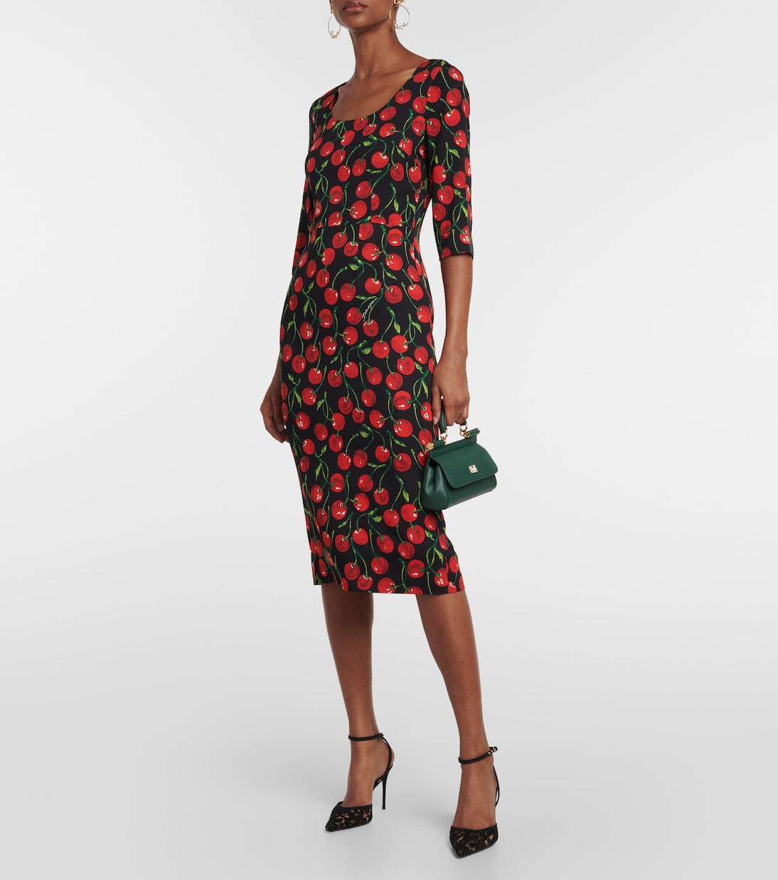 Midikleid Cherry aus einem Seidengemisch | Dolce&Gabbana