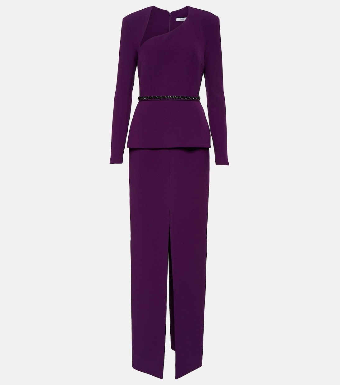 Robe longue asymétrique en crêpe | Safiyaa