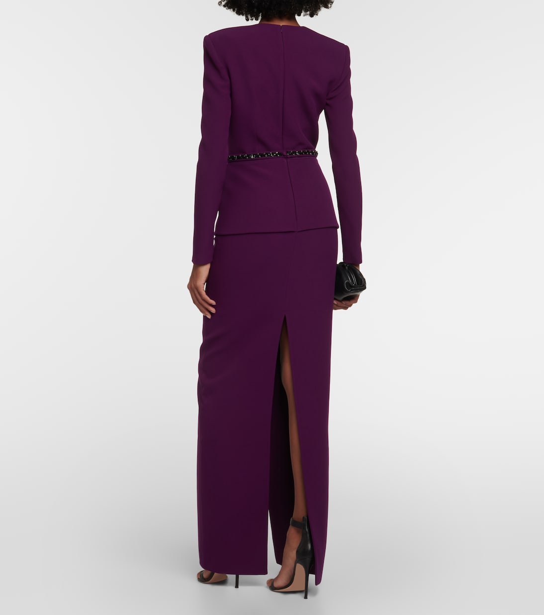 Robe longue asymétrique en crêpe | Safiyaa