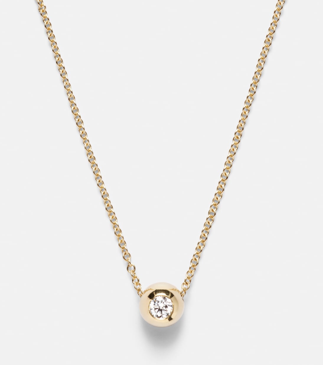 Collana chic in oro 18kt con diamante, design Audrey Small di Melissa Kaye per giovani alla moda.