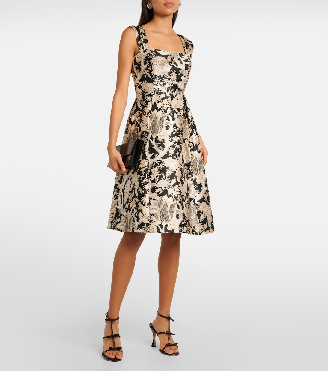 Vestido midi en jacquard floral | Carolina Herrera