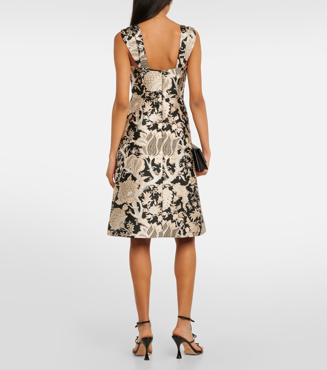 Vestido midi en jacquard floral | Carolina Herrera