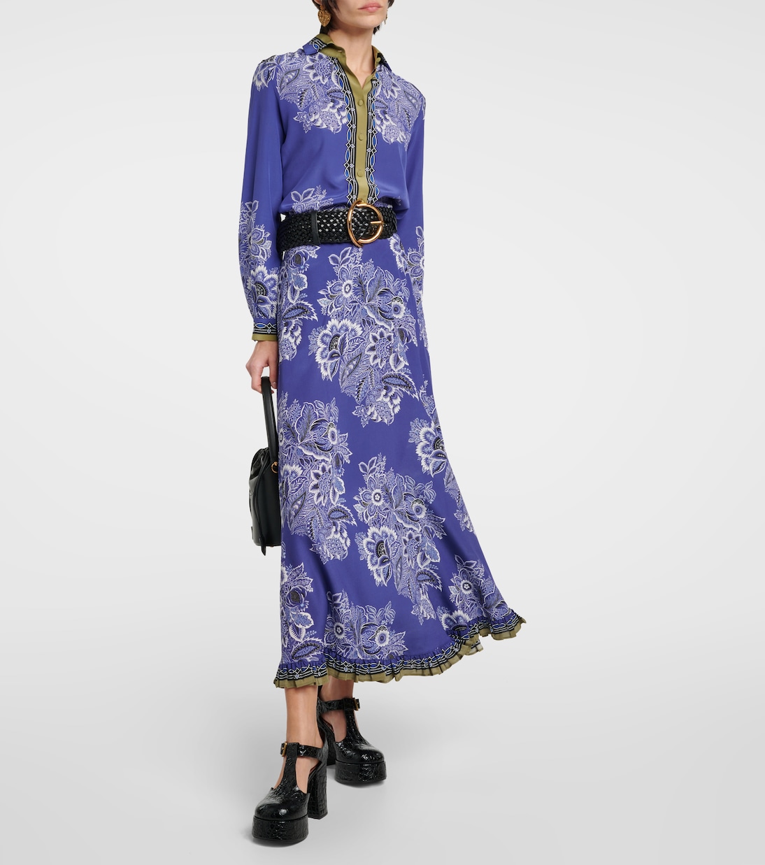 Gonna lunga in seta con stampa | Etro