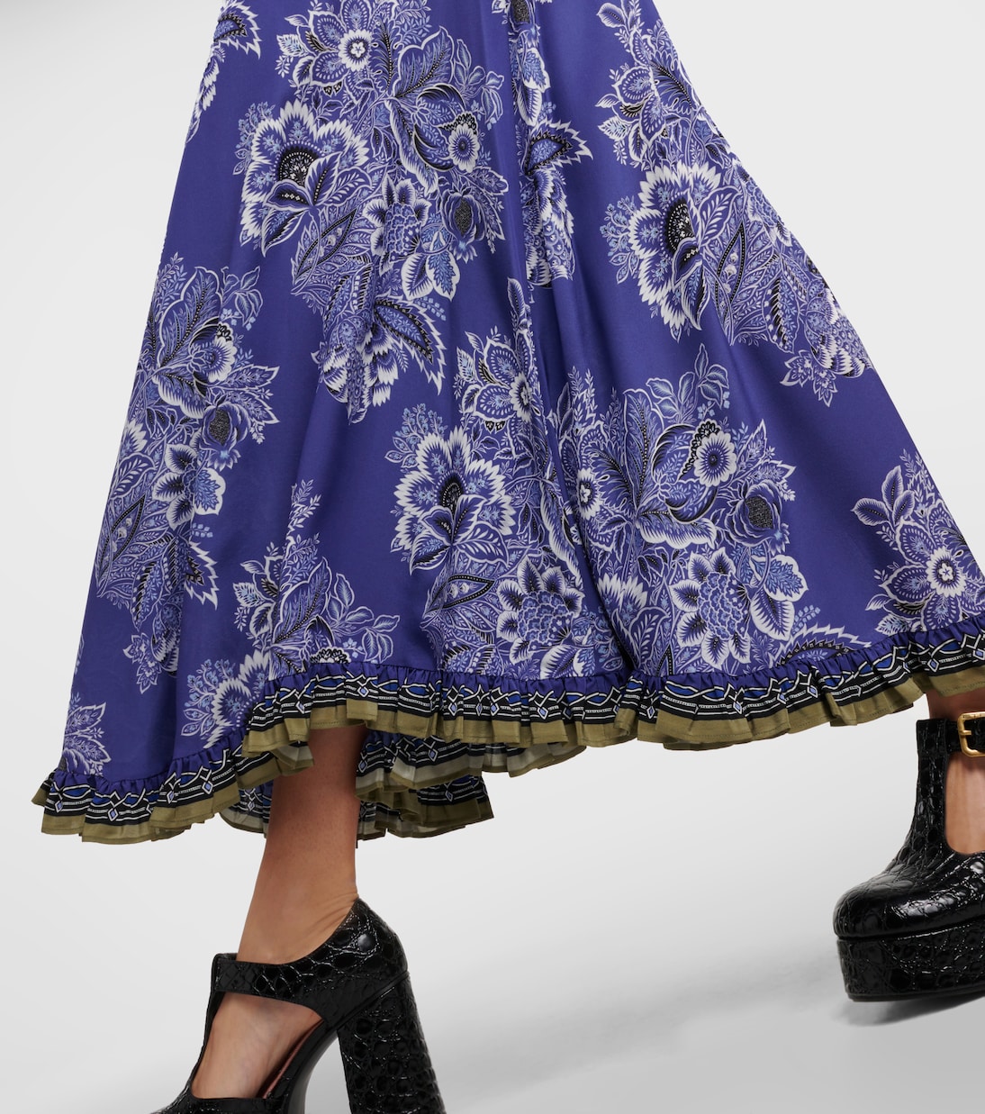 Gonna lunga in seta con stampa | Etro