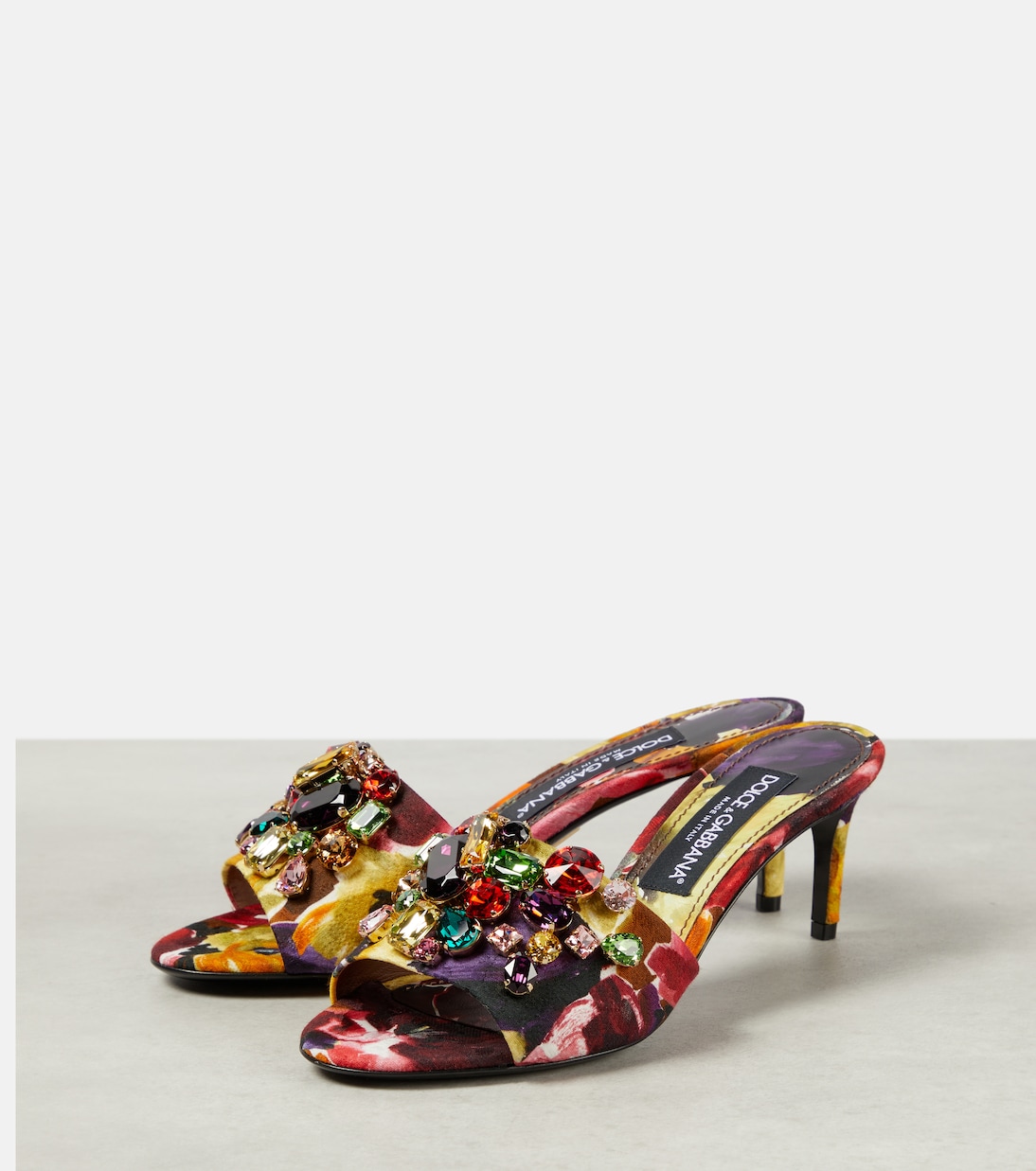 Verzierte Pantoletten aus Satin | Dolce&Gabbana