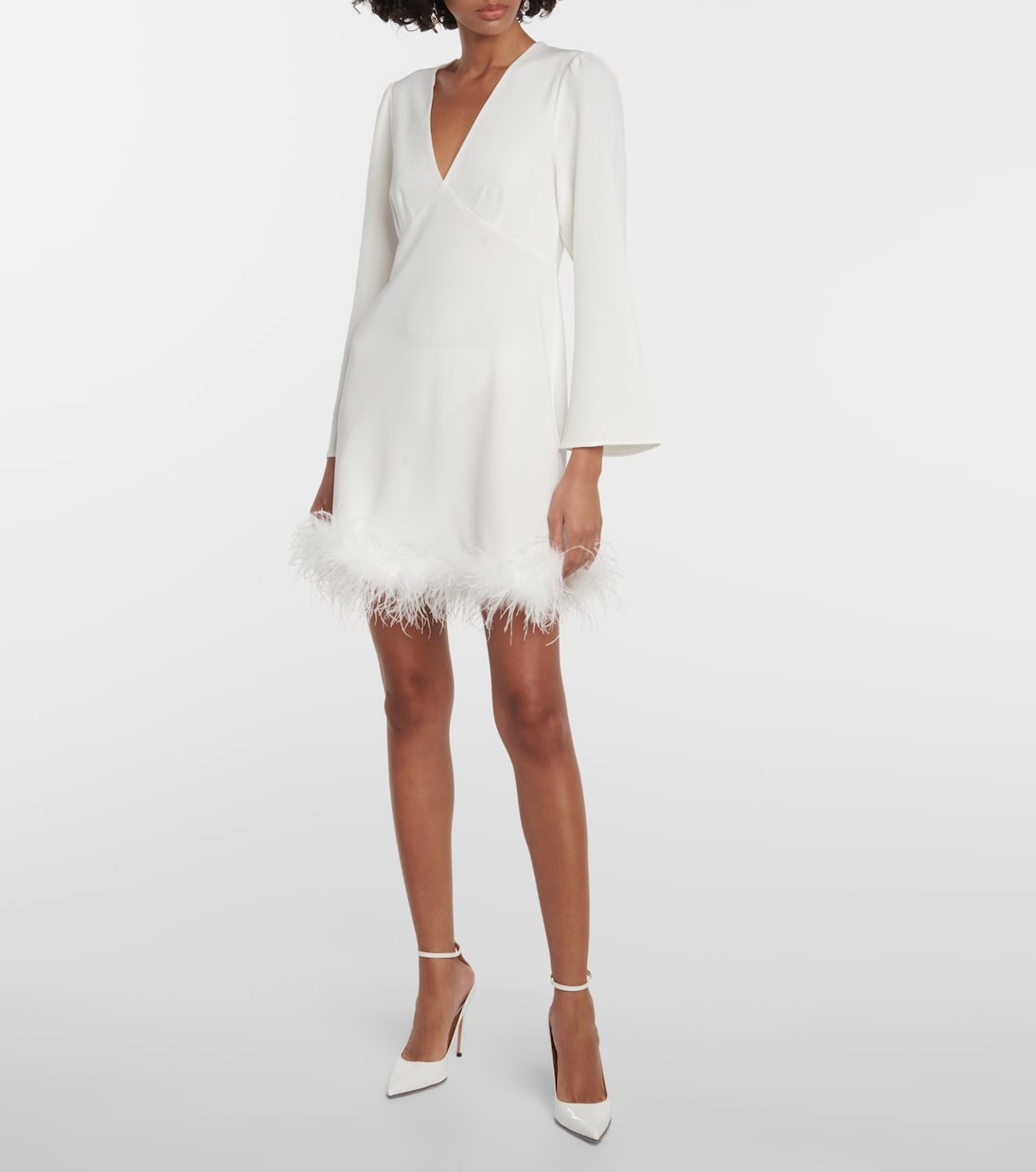 Toni Bridal feather-trimmed minidress | Rixo