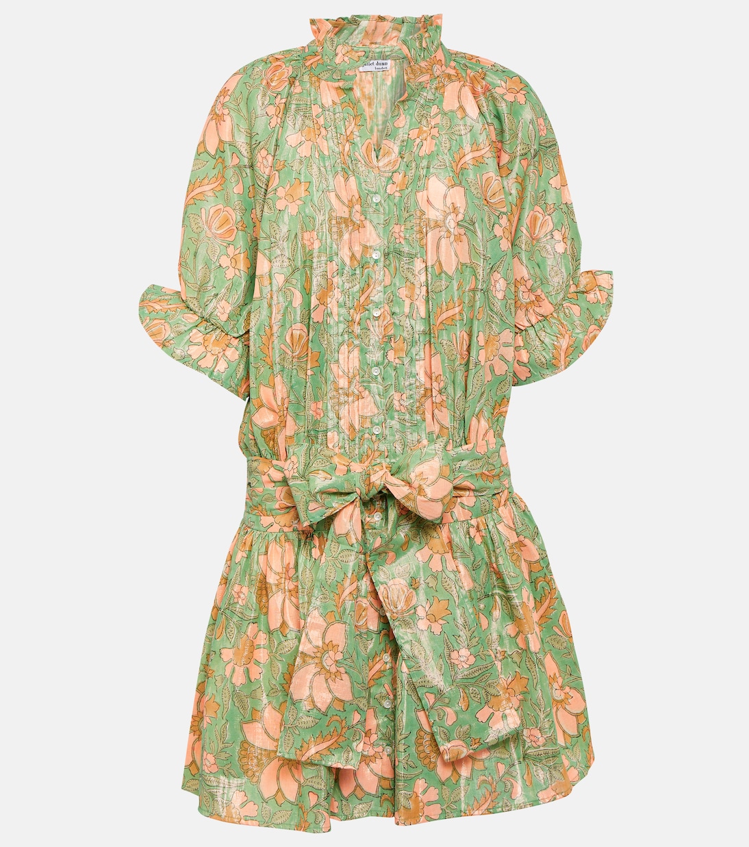 Vestido corto de lamé de mezcla de algodón | Juliet Dunn