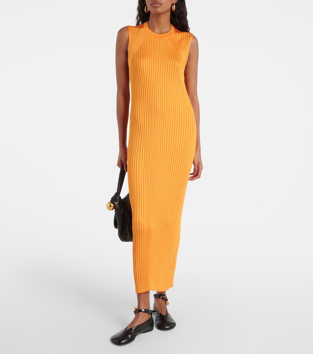 Abito lungo in jersey a coste | Jil Sander
