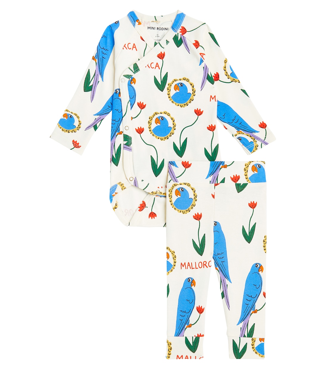 Bébé – Set body et pantalon Parrots en coton | Mini Rodini