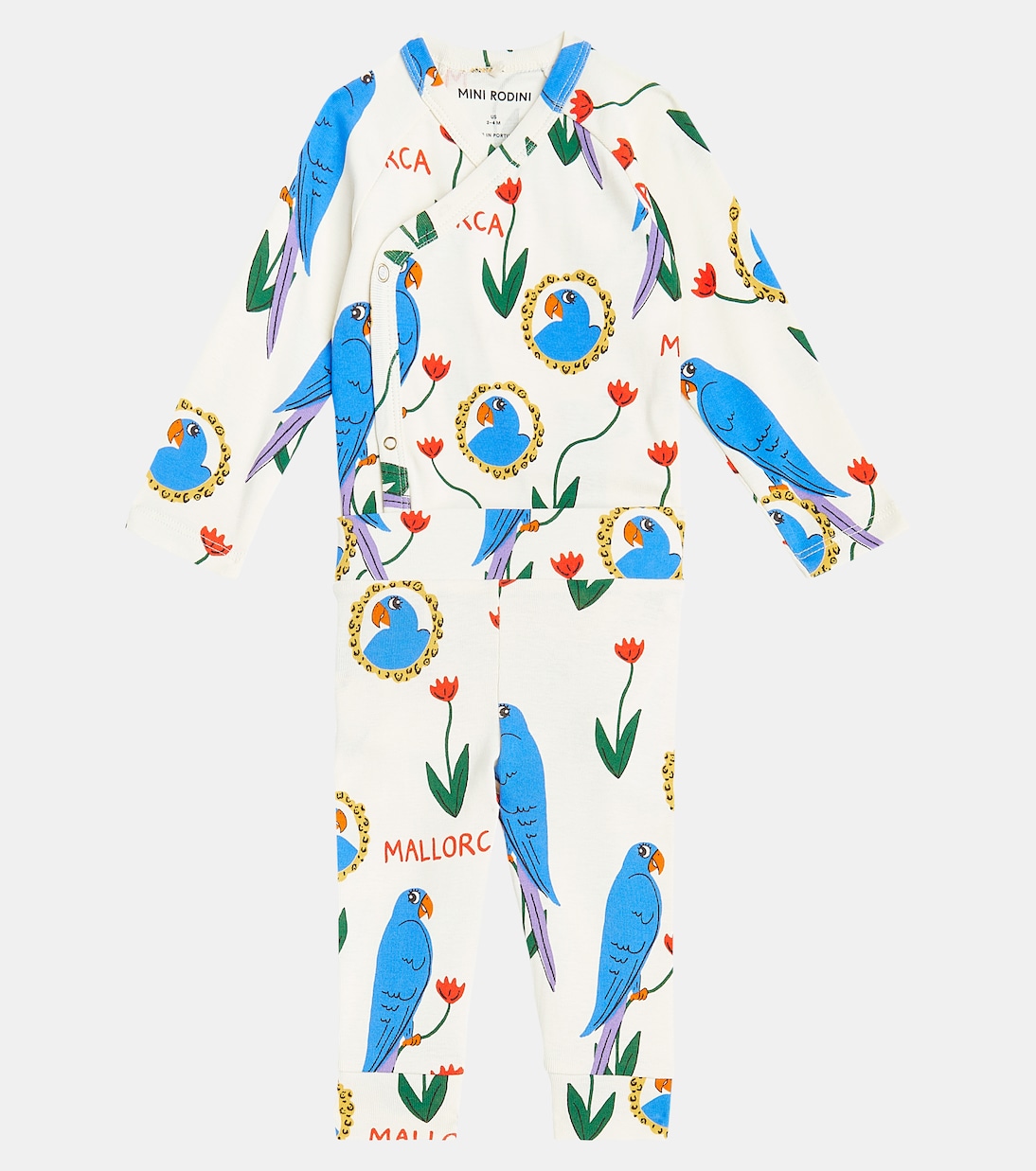Bébé – Set body et pantalon Parrots en coton | Mini Rodini