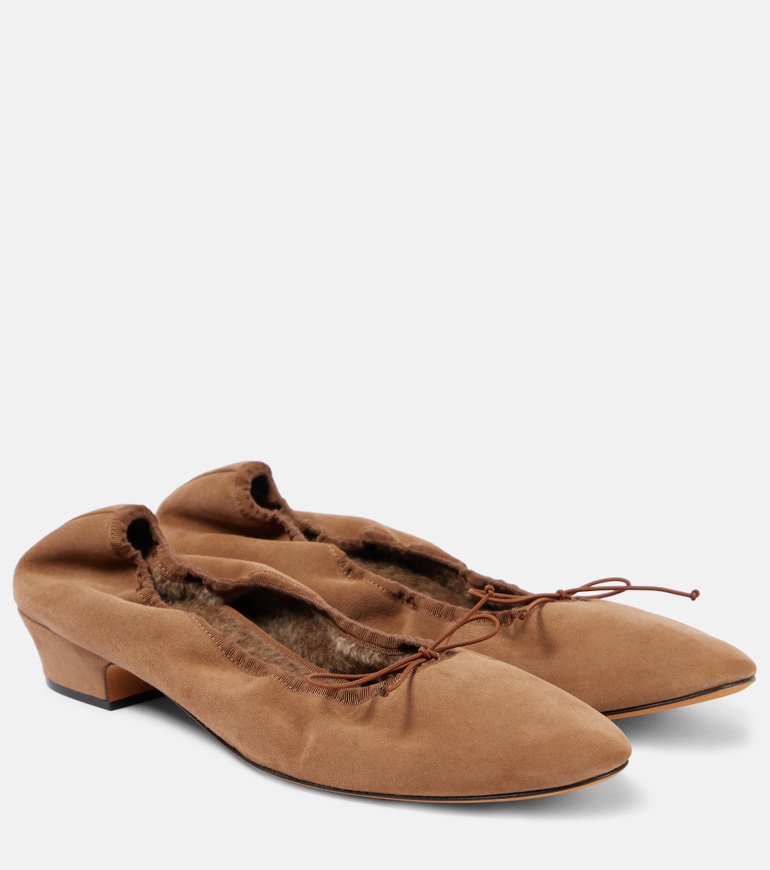 Ballerine Awar in suede con shearling | The Row