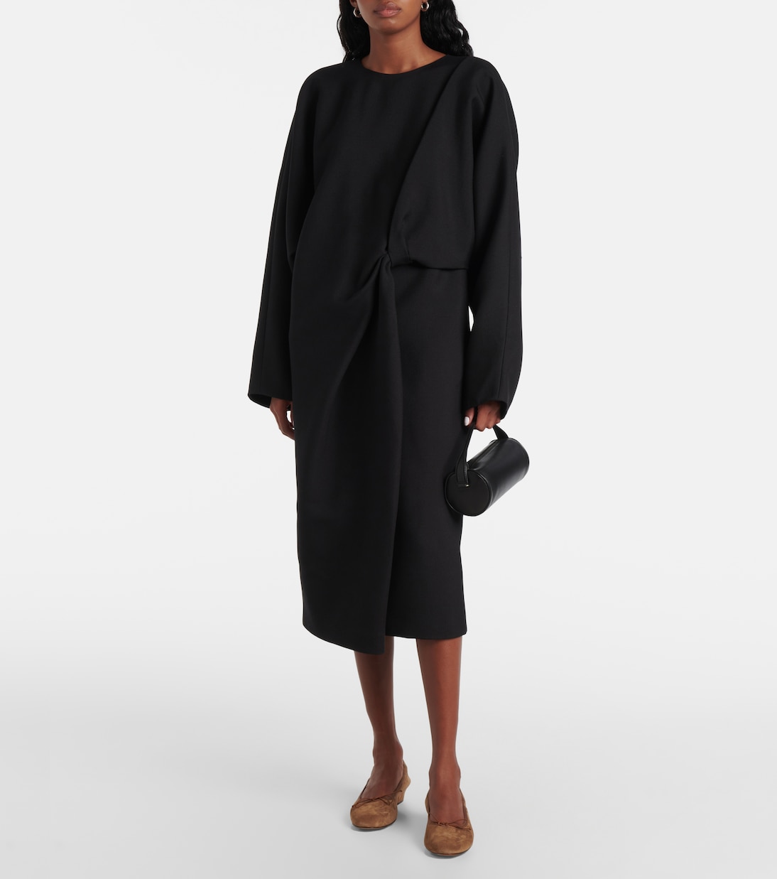 Ballerine Awar in suede con shearling | The Row