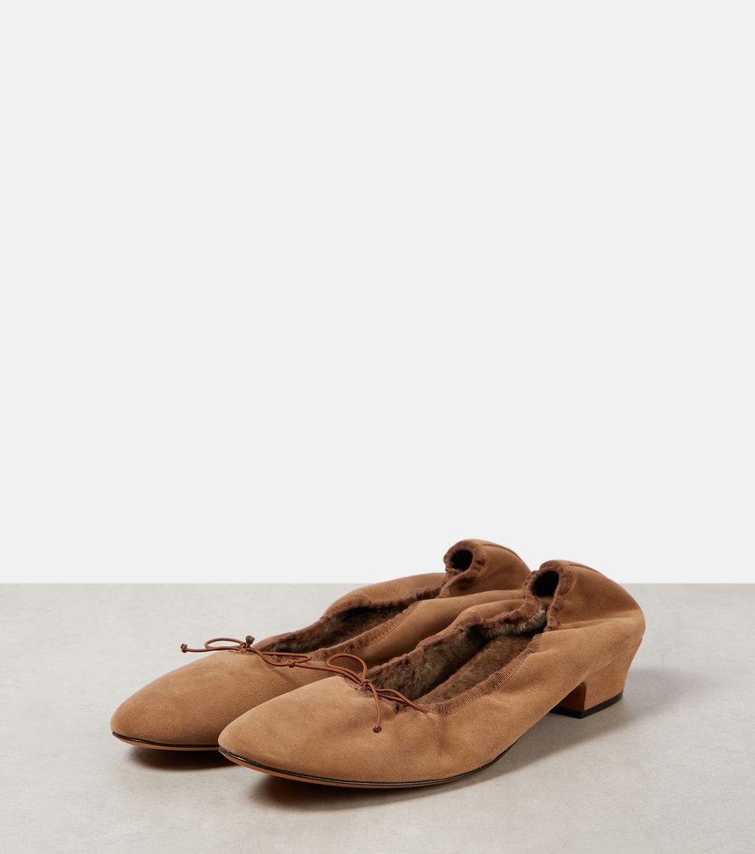 Ballerine Awar in suede con shearling | The Row