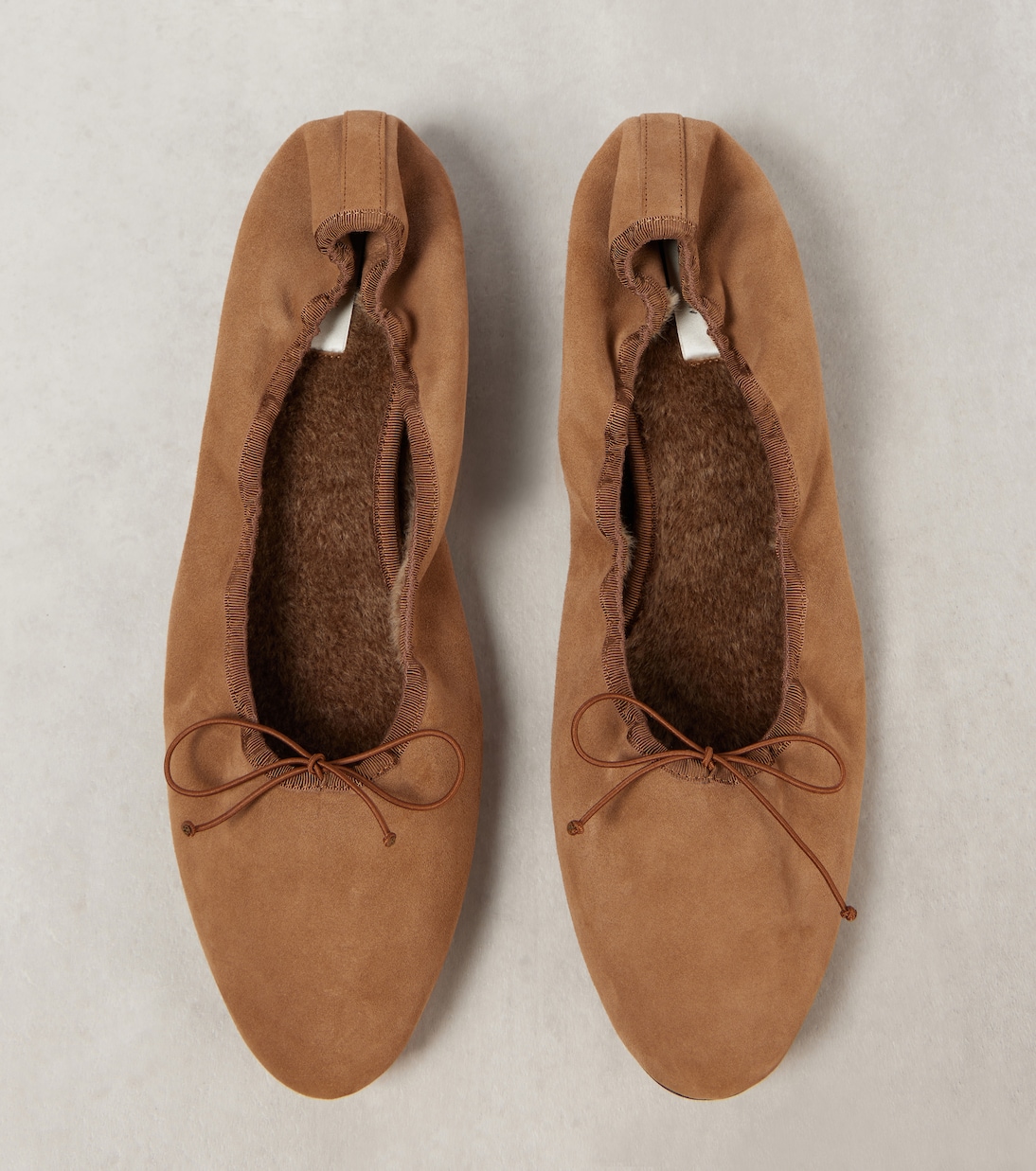 Ballerine Awar in suede con shearling | The Row