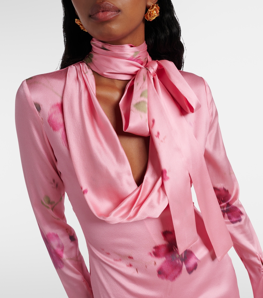 Bedrucktes Maxikleid aus Satin | Blumarine