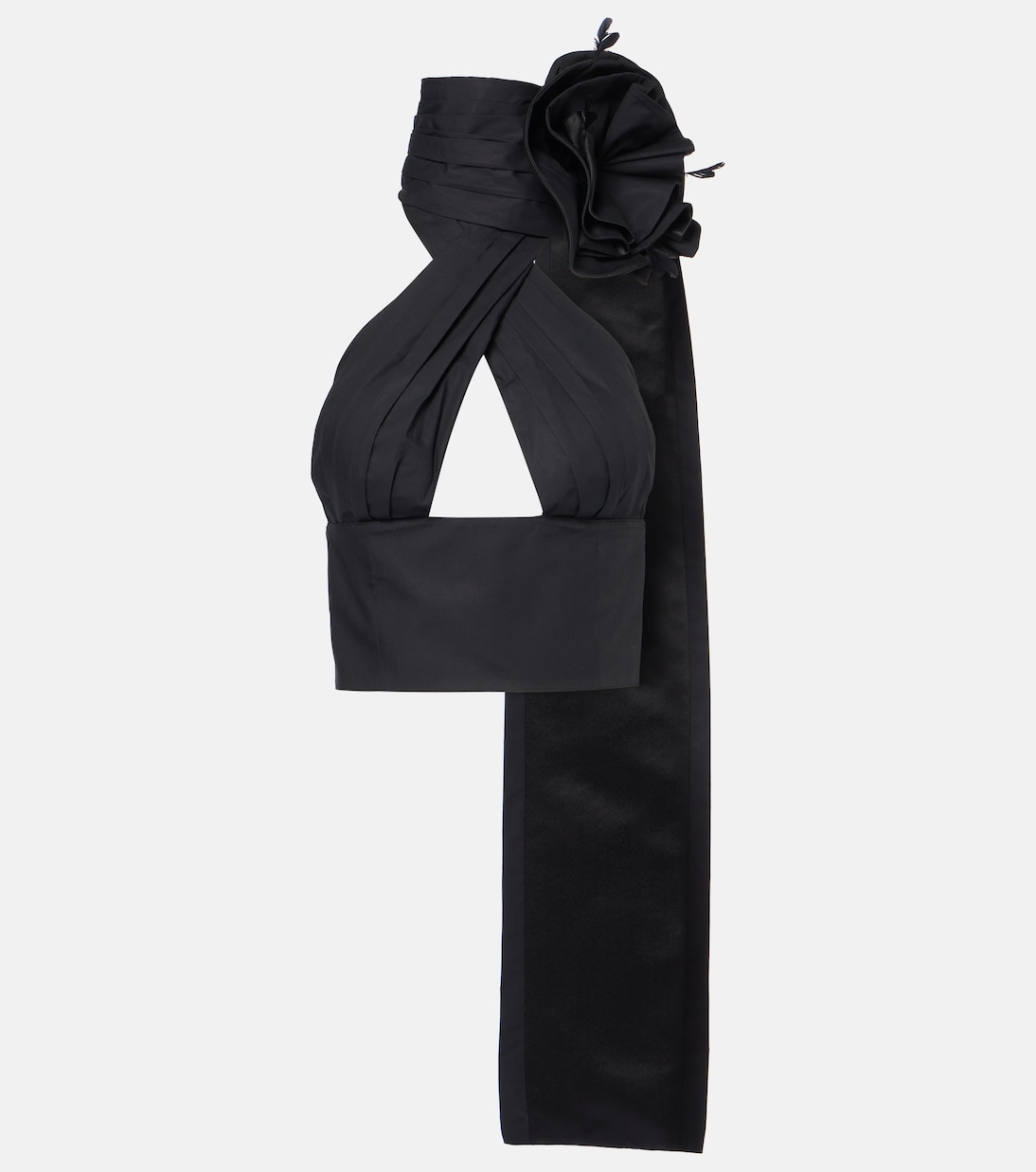 Top de popelín de algodón con aplique floral | Area