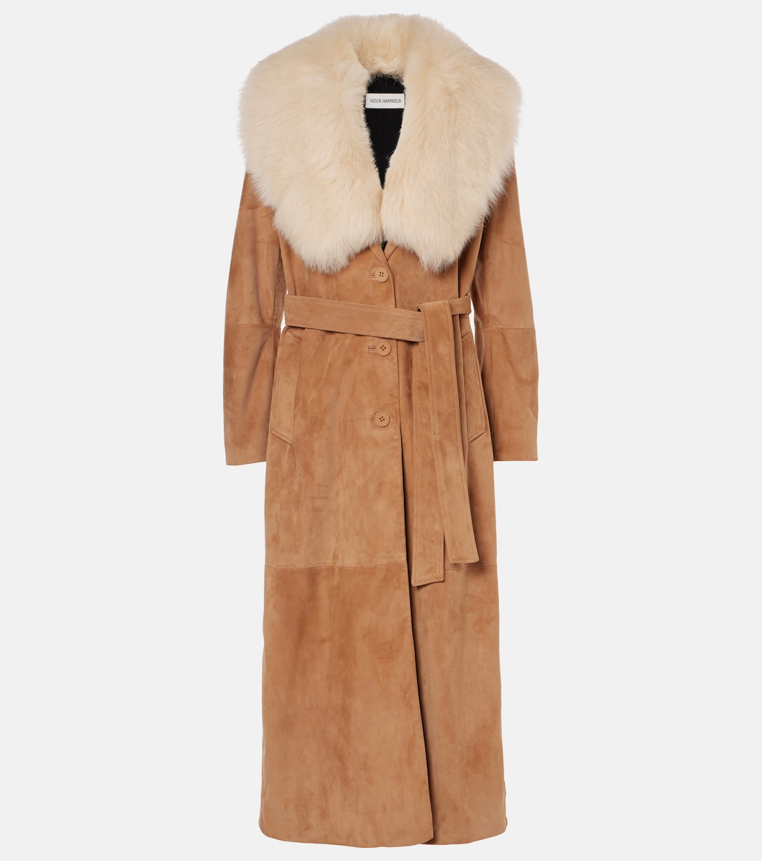 Manteau Dakota en daim et shearling | Nour Hammour