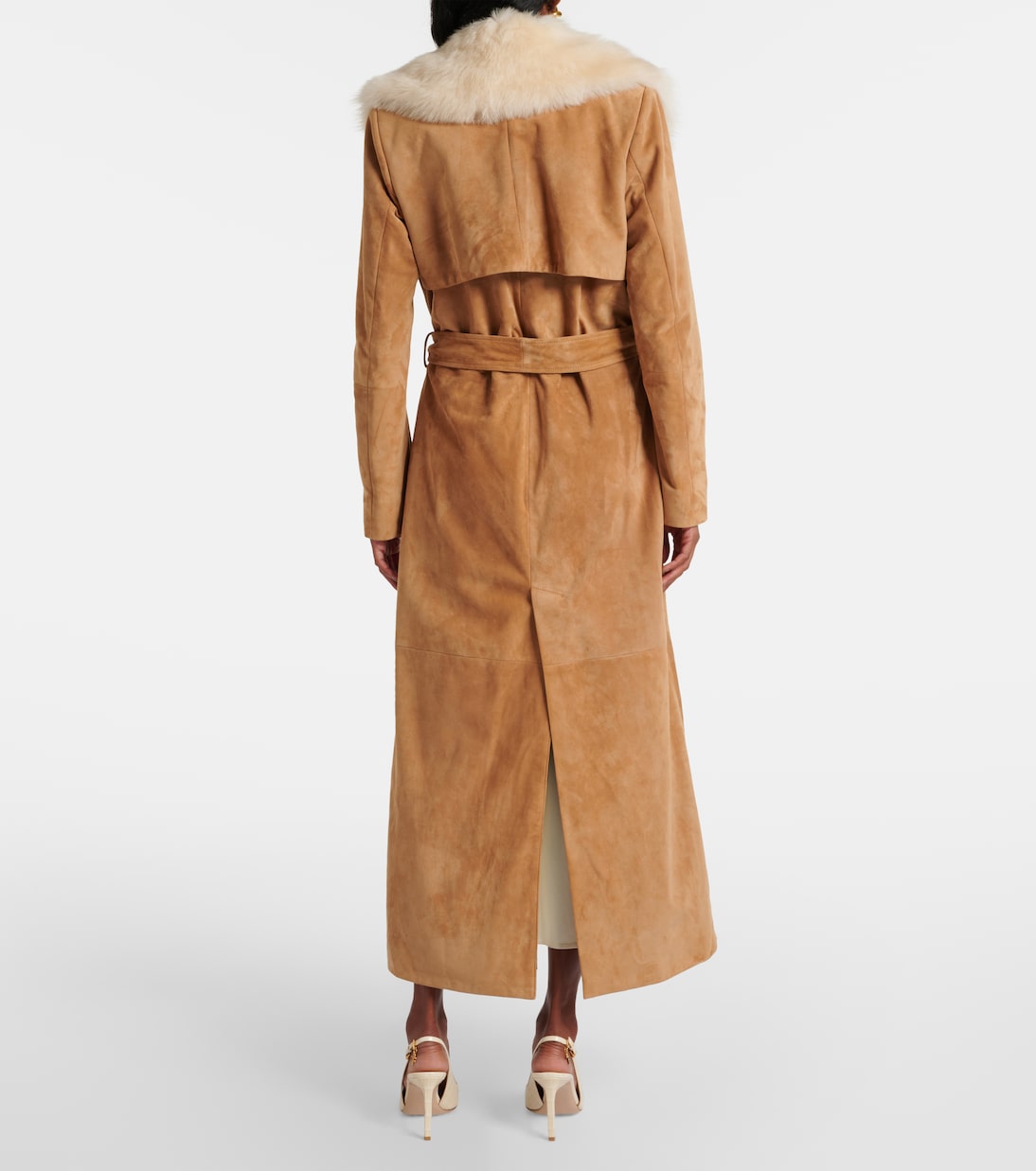 Manteau Dakota en daim et shearling | Nour Hammour