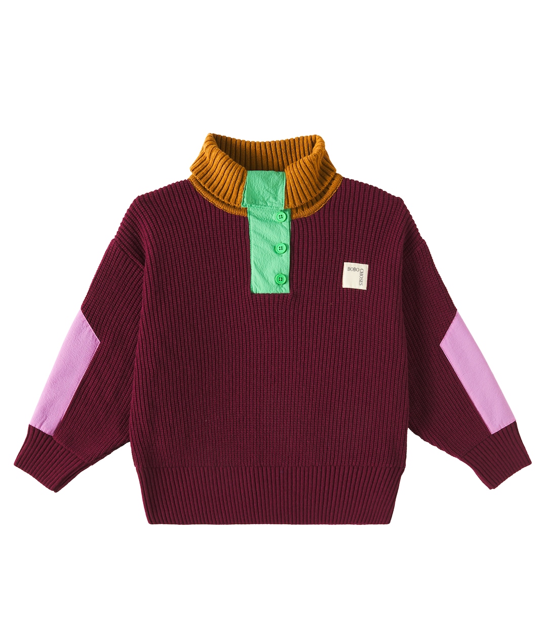 Colorblocked ribbed-knit sweater | Bobo Choses