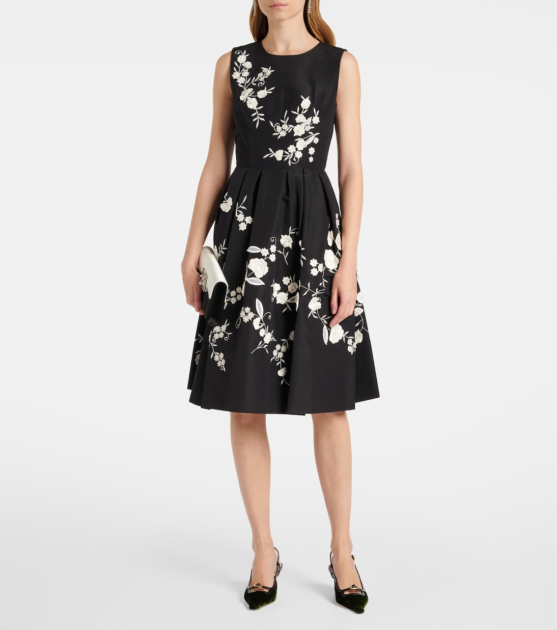 Besticktes Midikleid aus Seide | Carolina Herrera