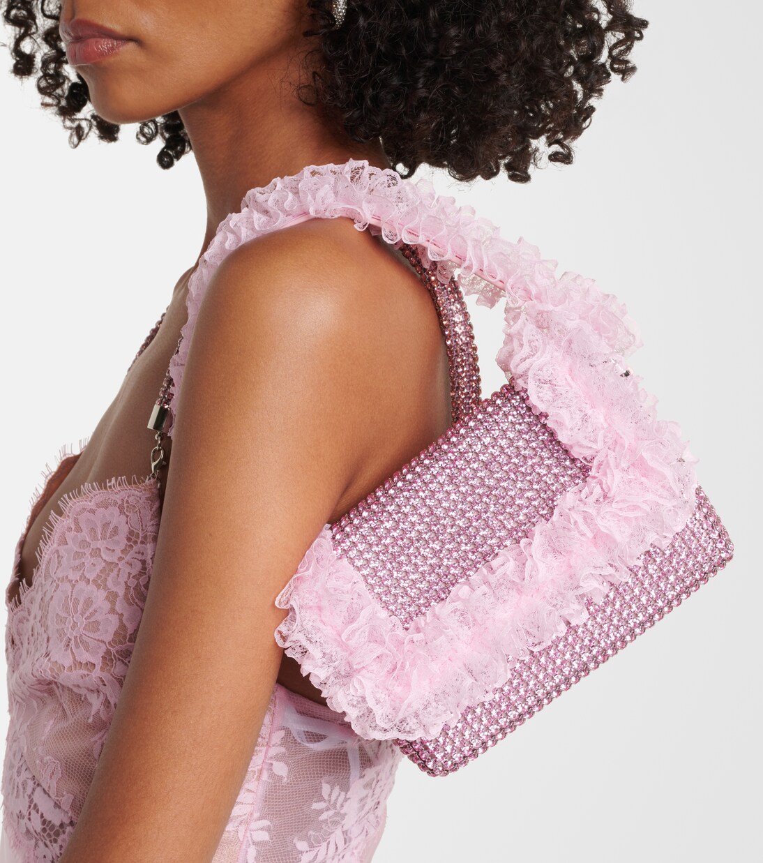 x Christopher Kane crystal-embellished tote bag in pink
