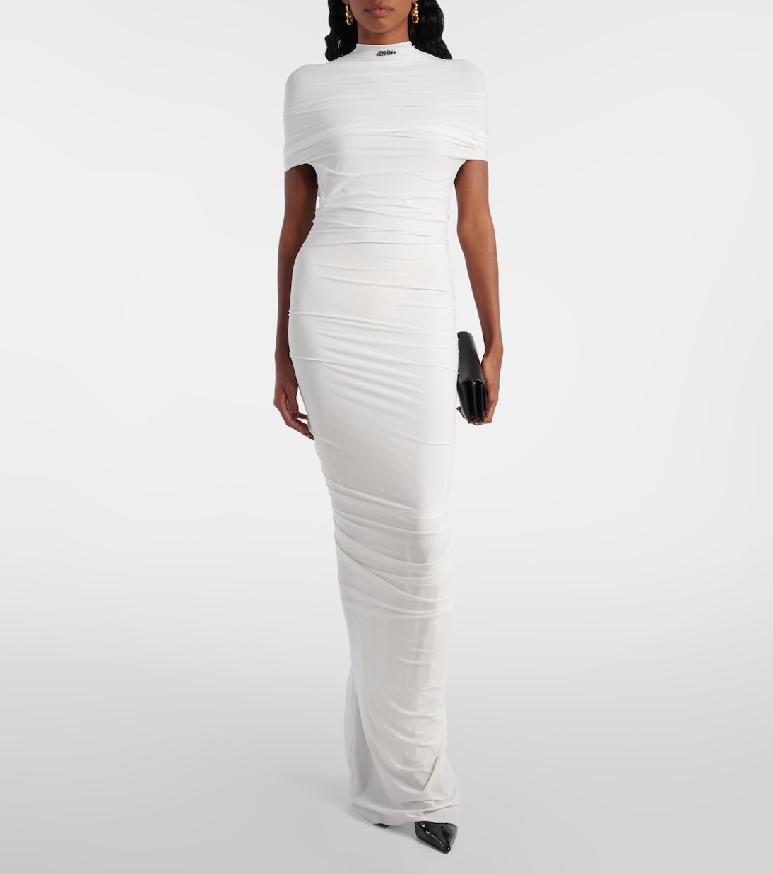 Abito lungo in jersey con ruches | Jean Paul Gaultier