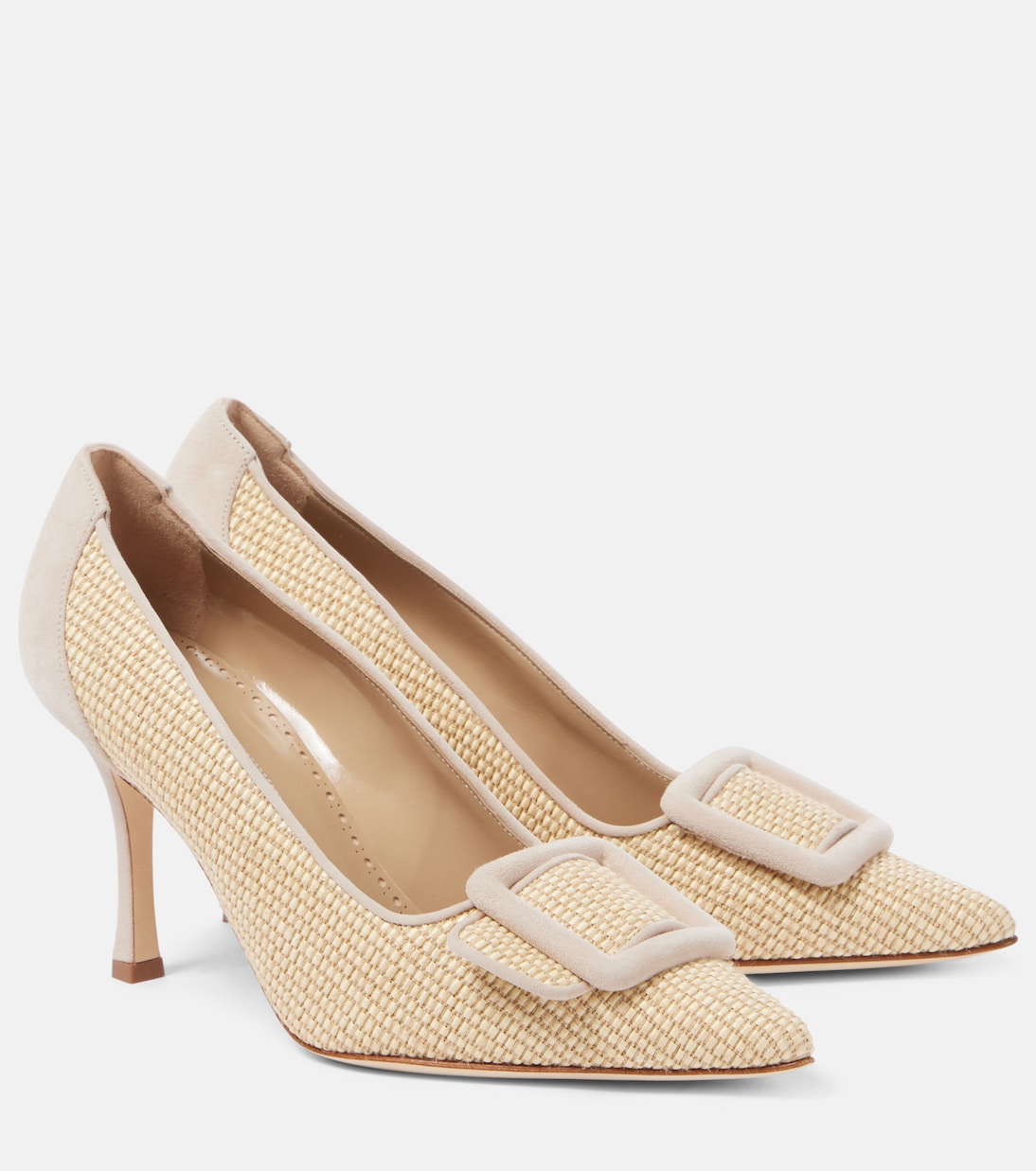 Maysale 90 raffia pumps | Manolo Blahnik