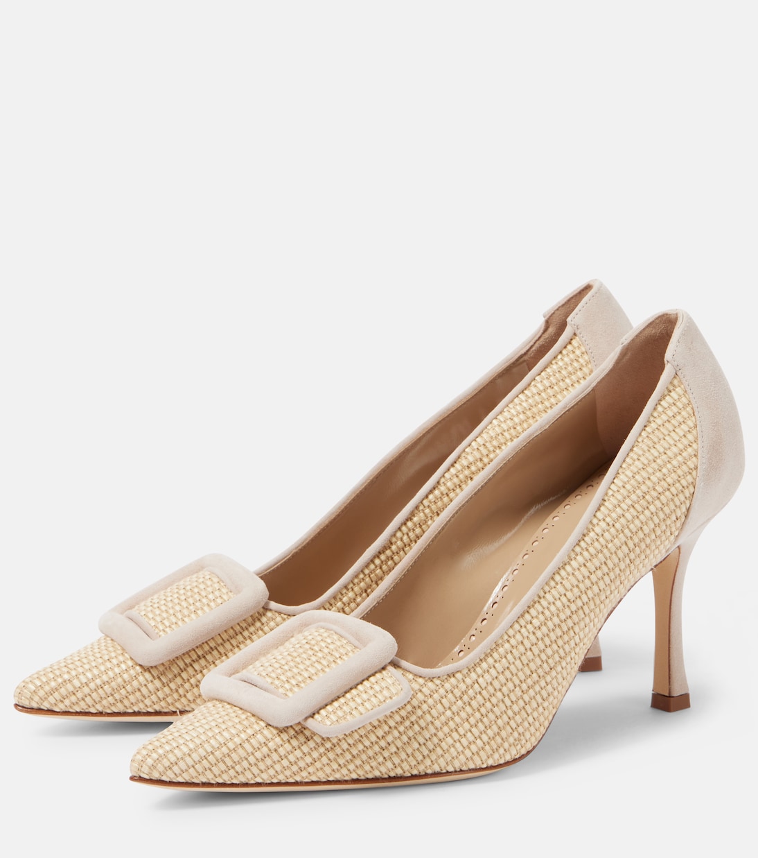 Maysale 90 raffia pumps | Manolo Blahnik