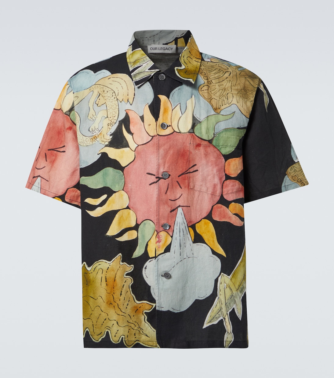Box printed linen and cotton shirt | Our Legacy