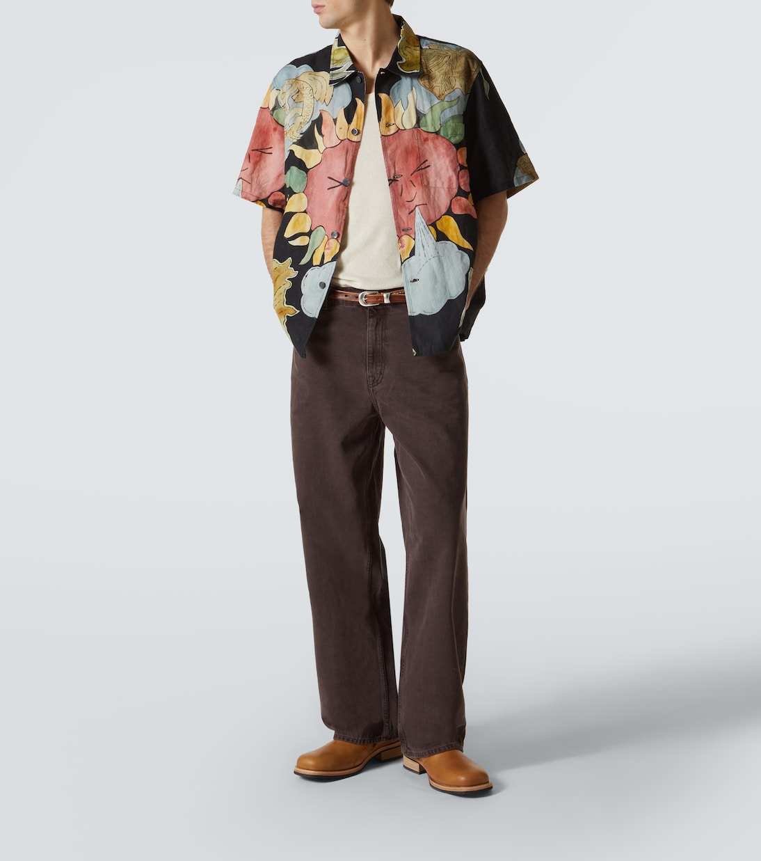Box printed linen and cotton shirt | Our Legacy