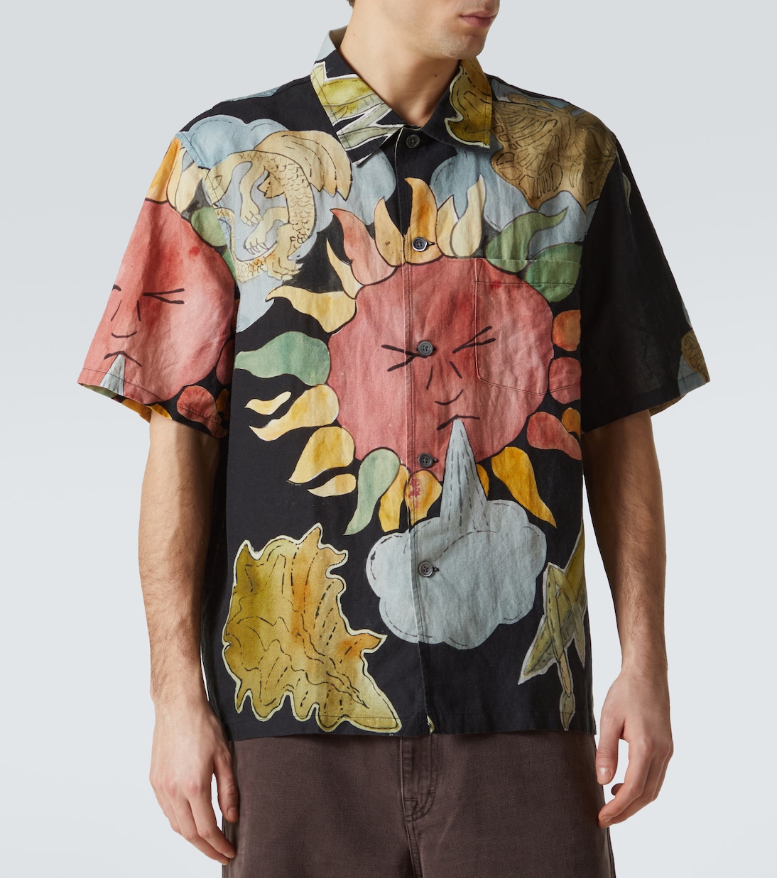 Box printed linen and cotton shirt | Our Legacy