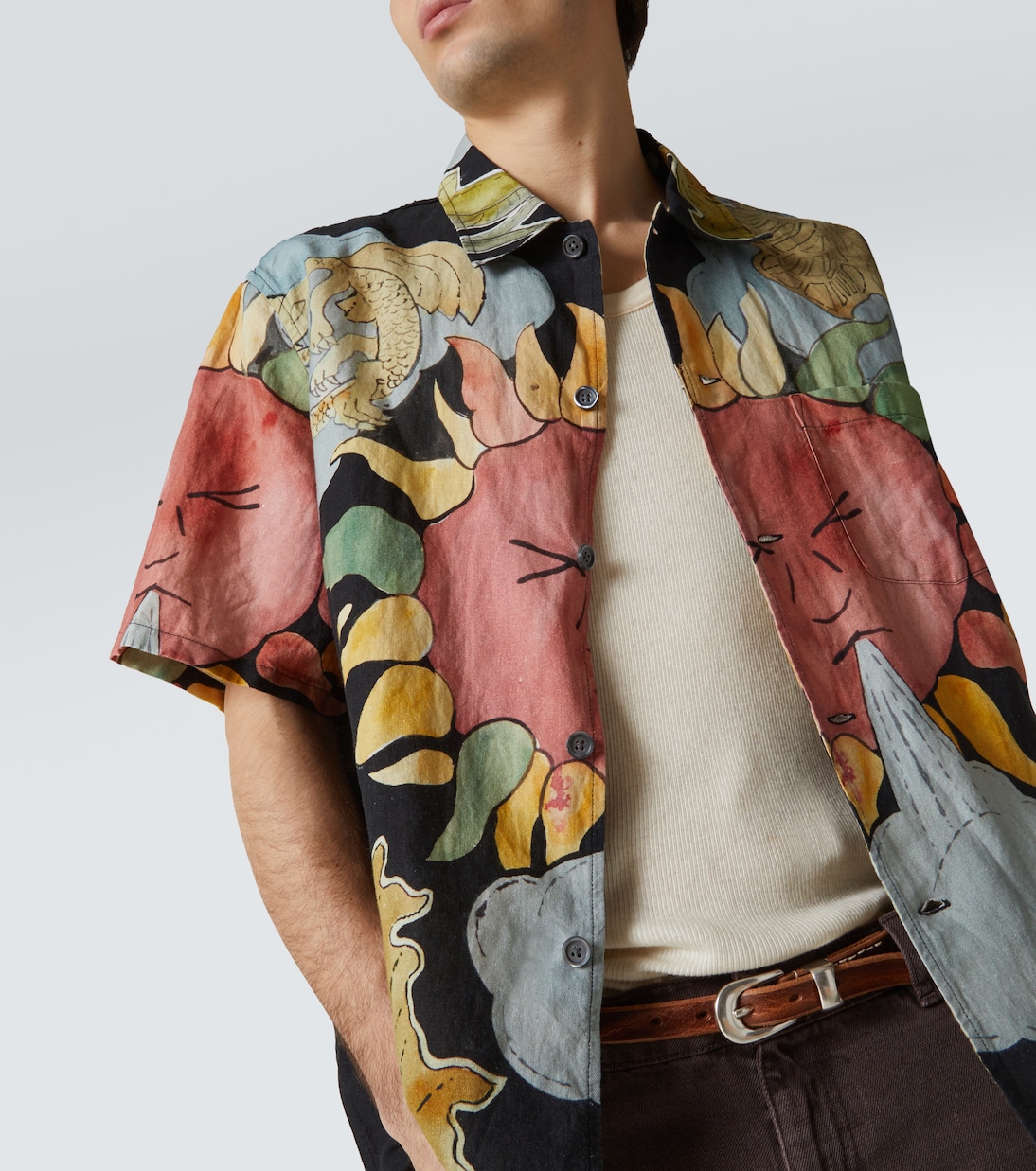 Box printed linen and cotton shirt | Our Legacy