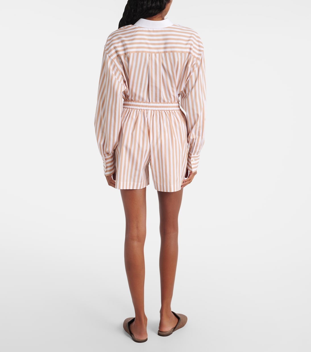 Bermudas de algodón y seda a rayas | Brunello Cucinelli