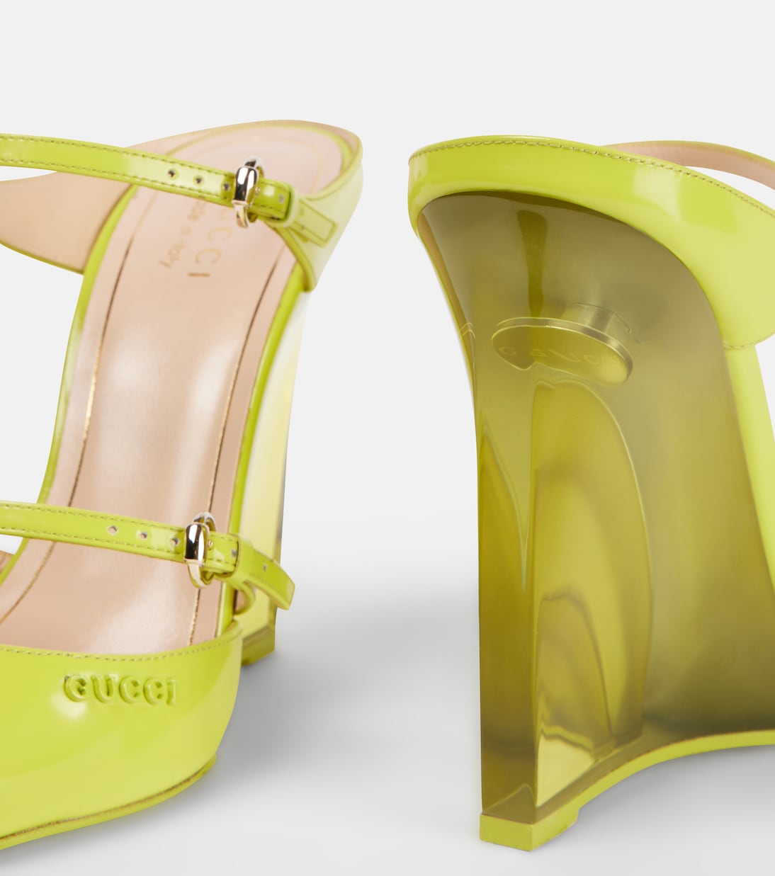 Mules in pelle con zeppa | Gucci