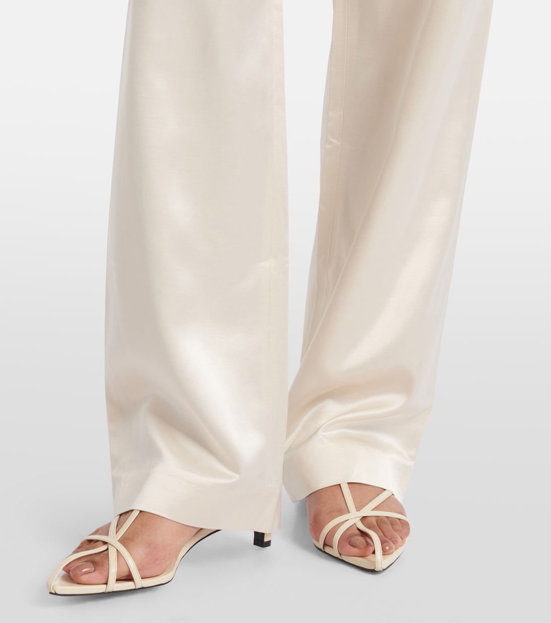 High-rise satin straight pants | Tove