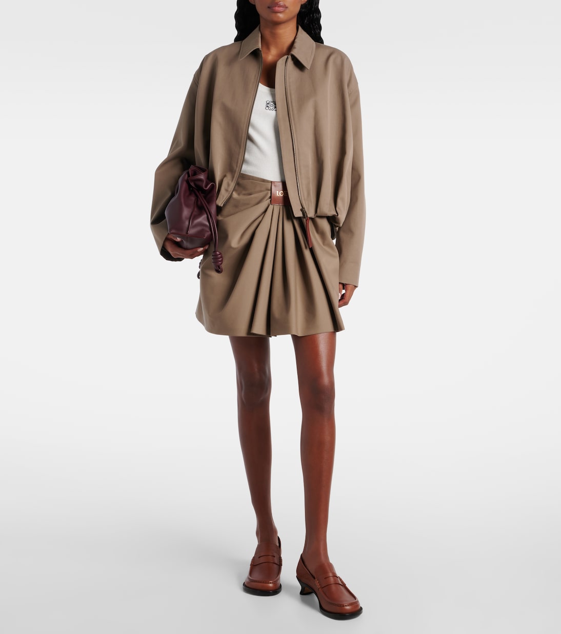 Mini-jupe en coton et soie | Loewe