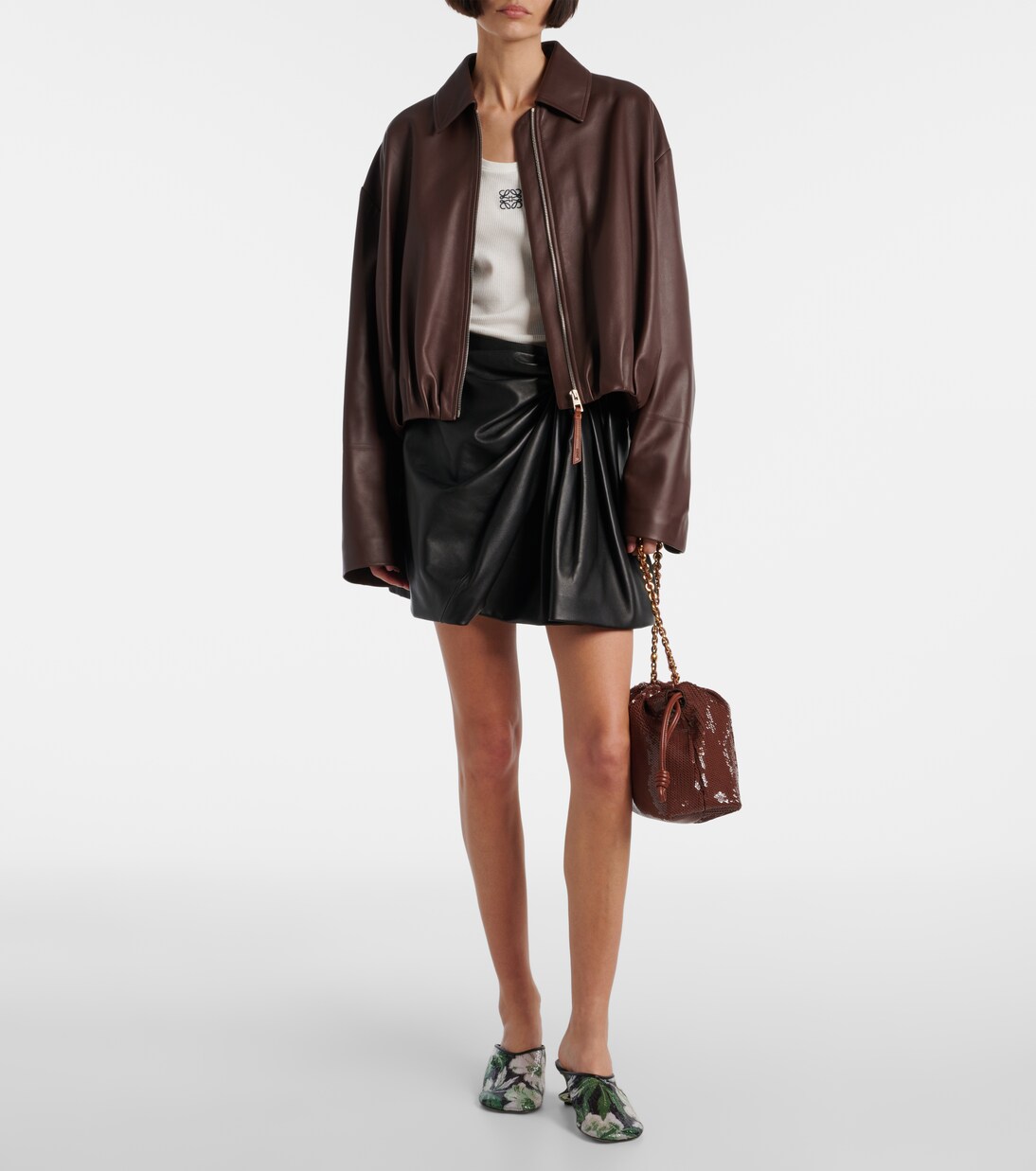 Mini-jupe en cuir | Loewe