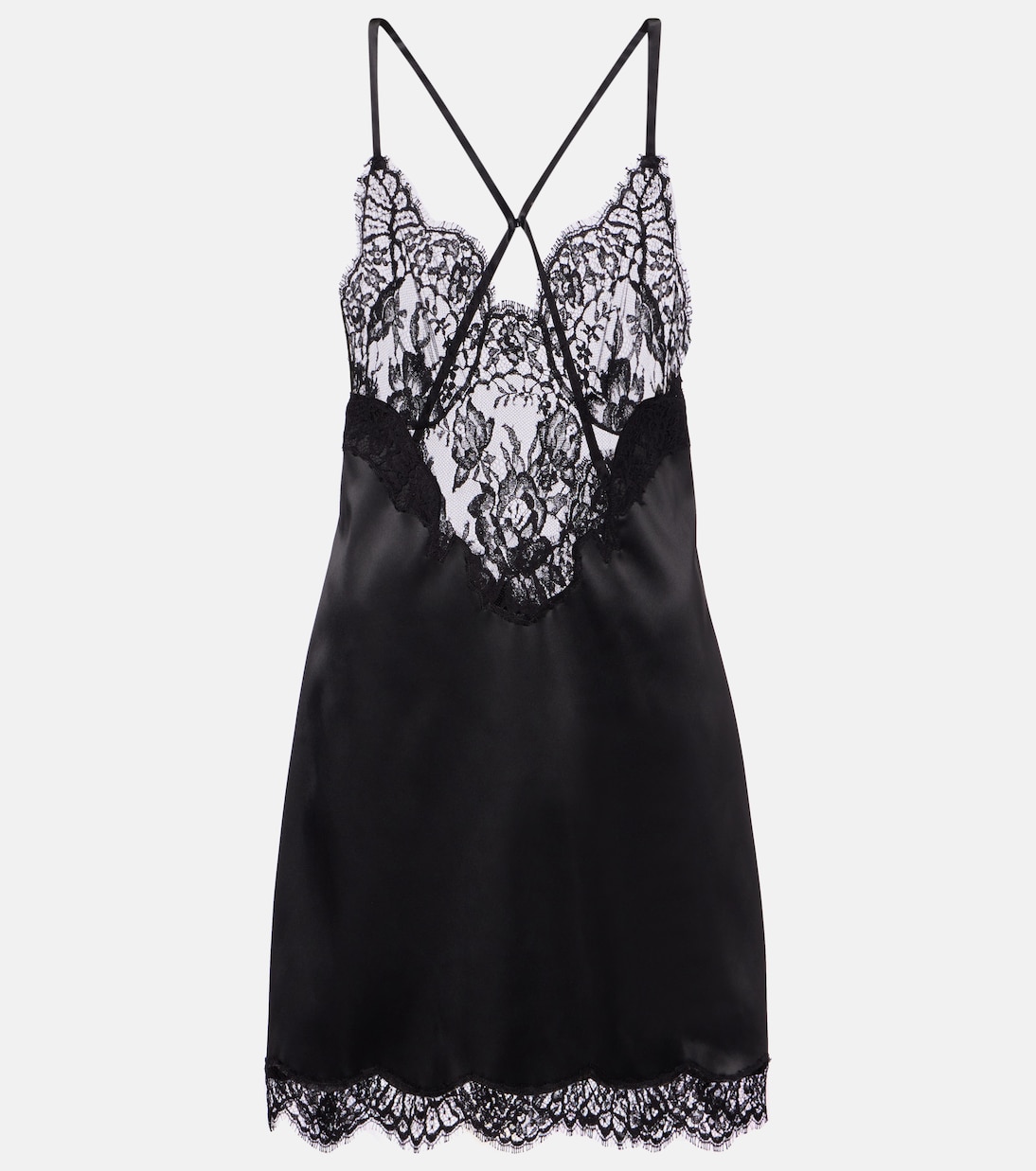 Slipdress aus Satin mit Spitze | Dolce&Gabbana