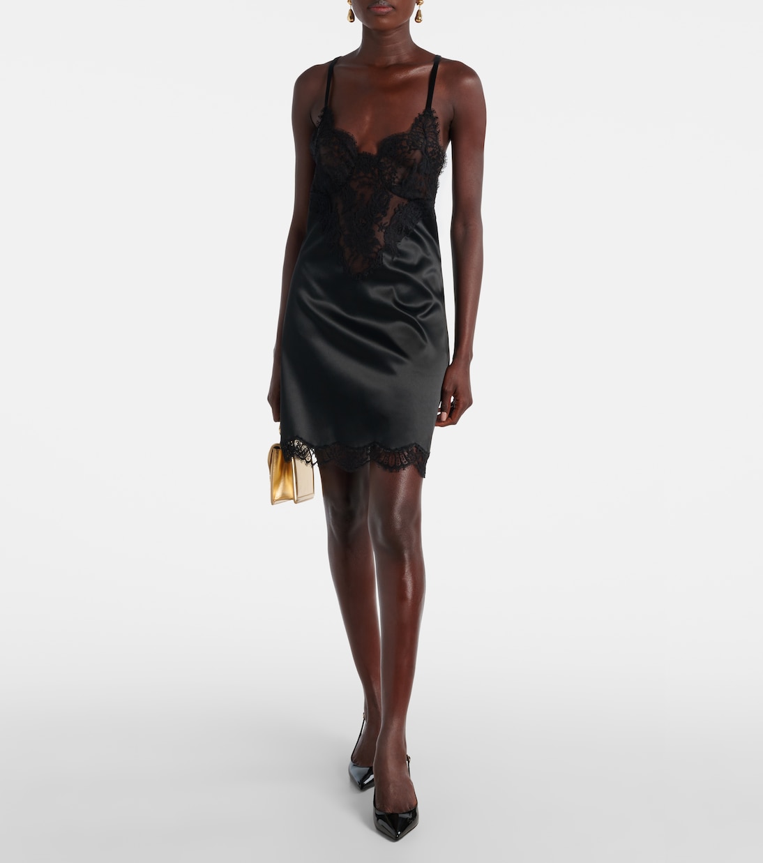 Slipdress aus Satin mit Spitze | Dolce&Gabbana