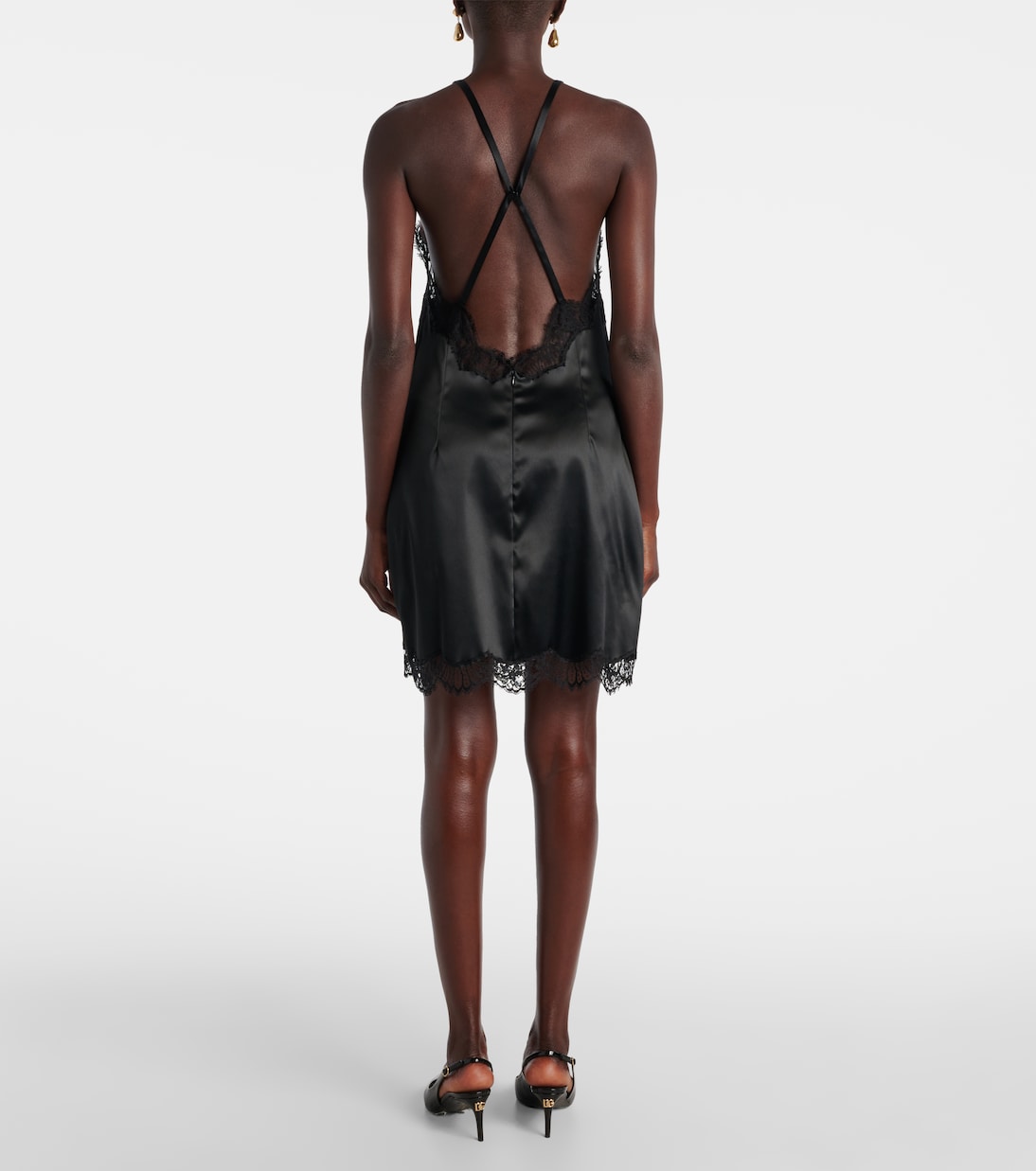 Slipdress aus Satin mit Spitze | Dolce&Gabbana
