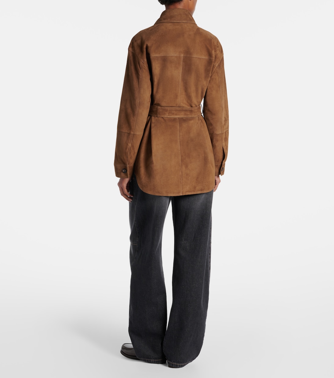 Belted suede field jacket | Brunello Cucinelli