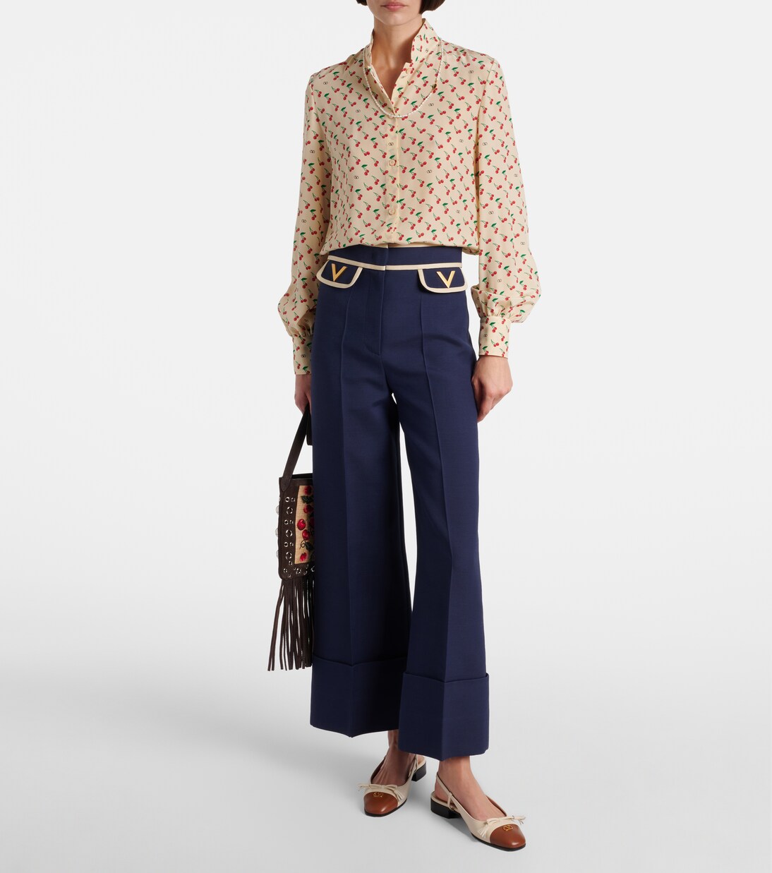 Blouse Cady Couture imprimée en soie | Valentino
