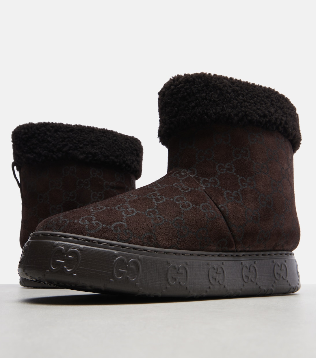 Schneestiefel Nat GG aus Veloursleder | Gucci