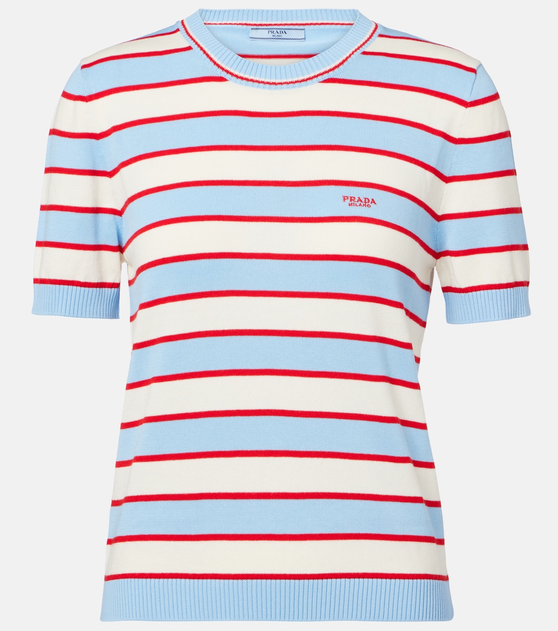 Top in maglia di cotone a righe | Prada