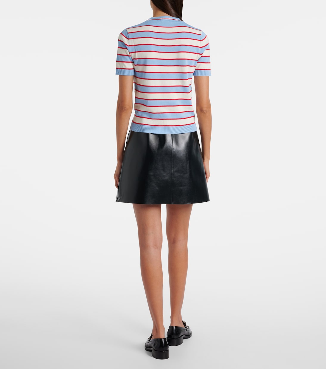 Top in maglia di cotone a righe | Prada