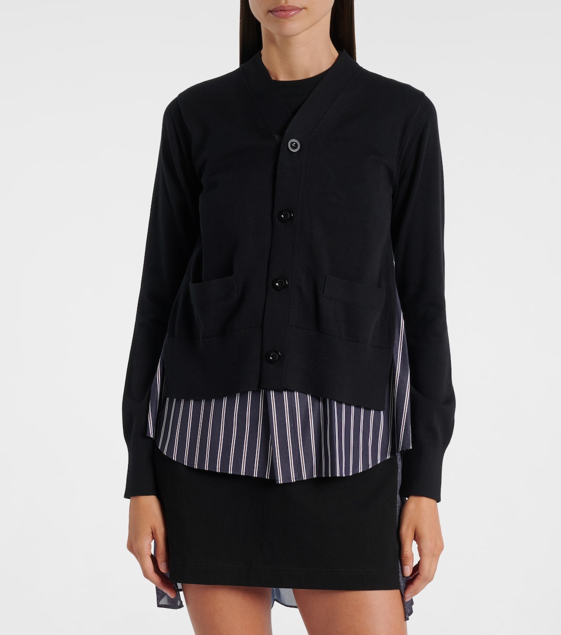Cárdigan de algodón a capas | Sacai