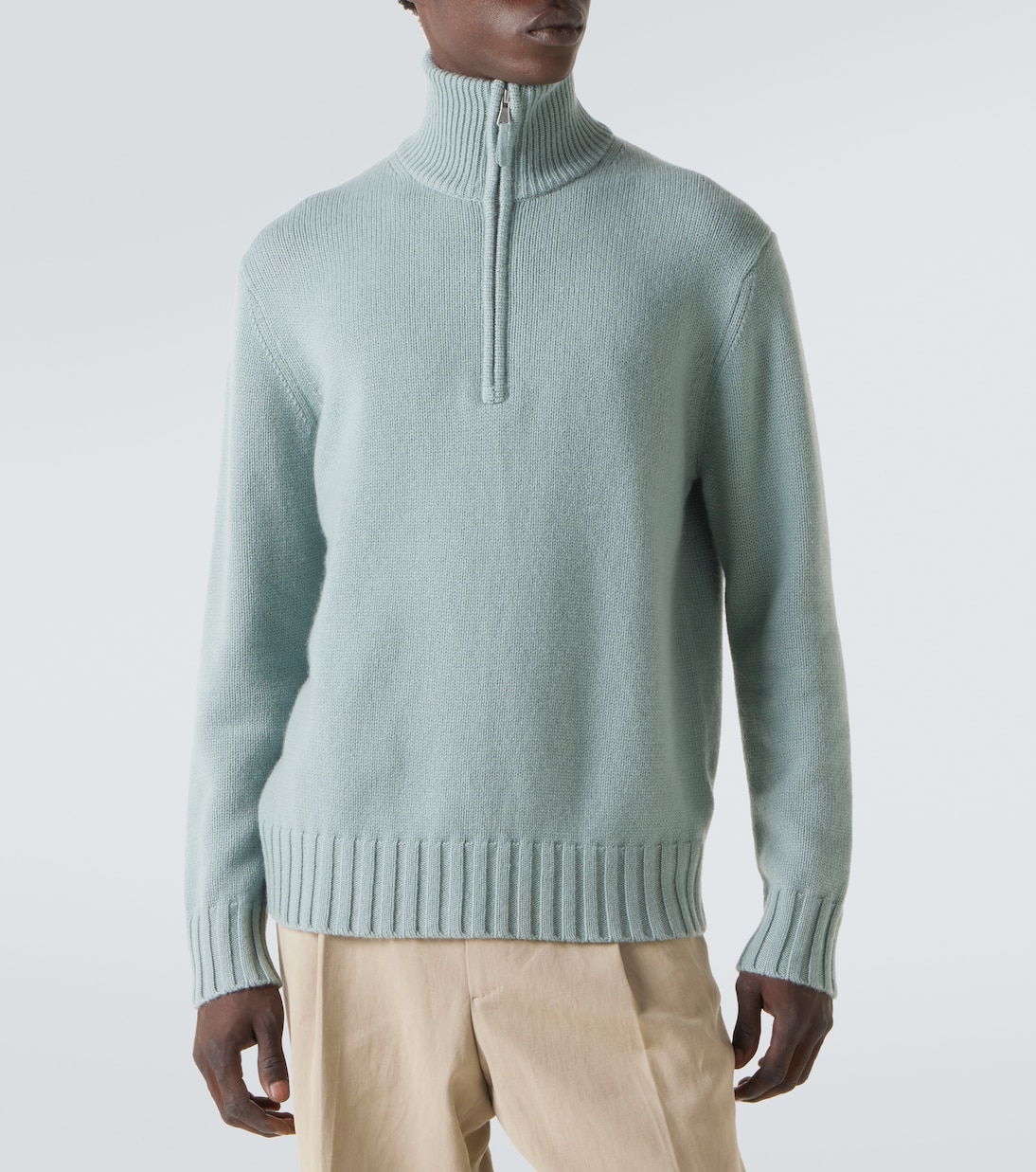 Jersey de cachemir con media cremallera | Allude
