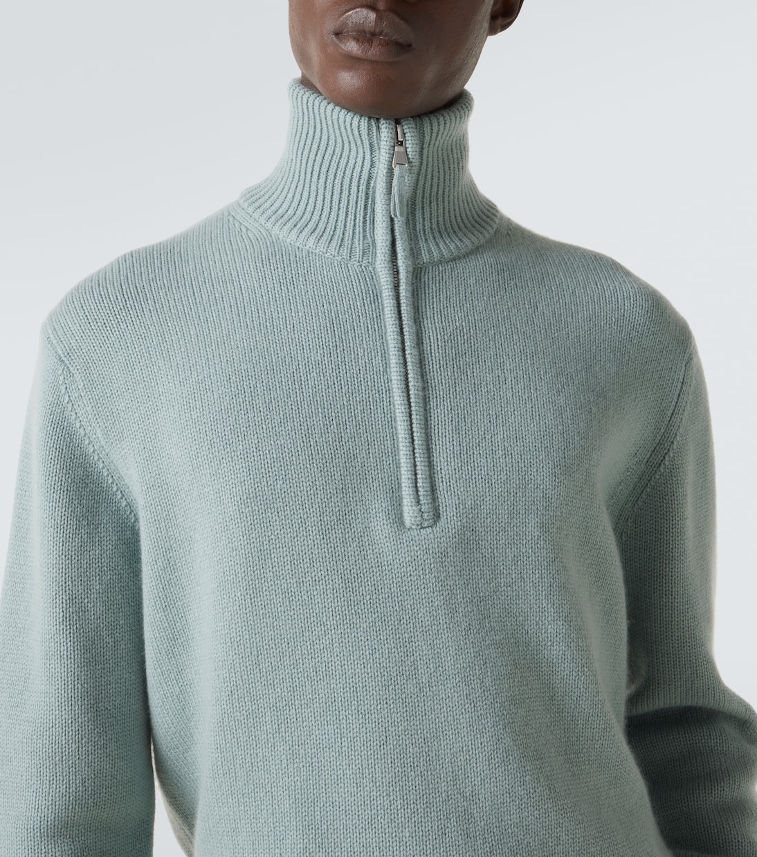 Jersey de cachemir con media cremallera | Allude