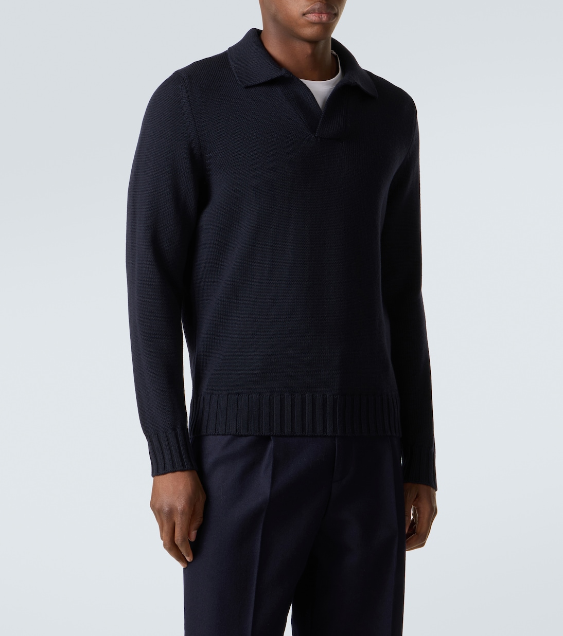 Wool polo sweater | Thom Sweeney