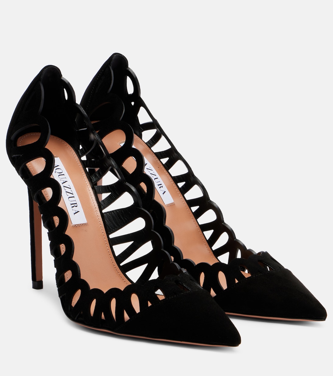 Peep 105 scalloped leather pumps | Aquazzura